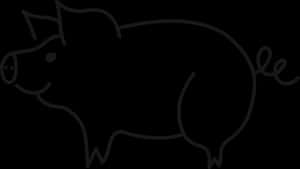 Simple Line Art Pig PNG image with transparent background