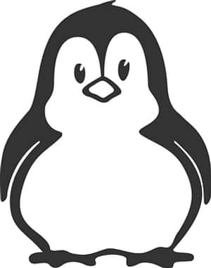 Simple Penguin Graphic PNG with transparent background