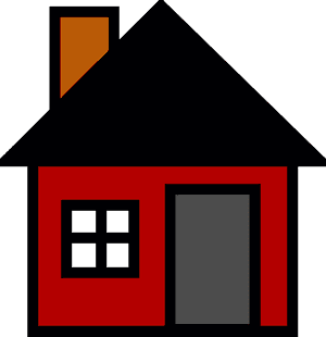 Simple Red House Vector PNG image with transparent background