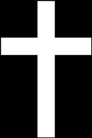 Simple White Crosson Black Background PNG image with transparent background