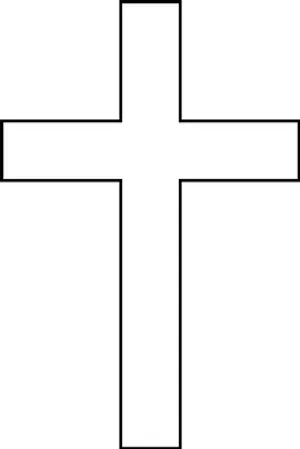 Simple White Crosson Black Background PNG Image