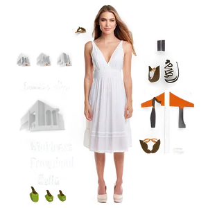 Simple White Summer Dress Png 14 PNG Image