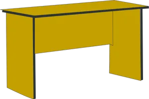 Simple Yellow Office Desk PNG Image