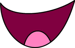 Simplified Anime Mouth Graphic PNG Image