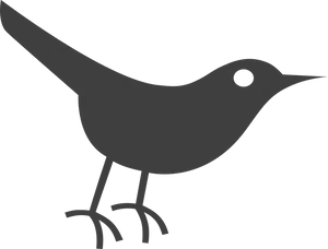 Simplified Black Bird Silhouette PNG Image