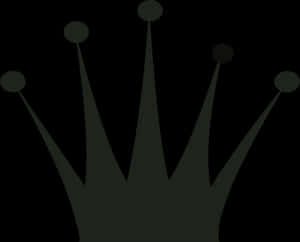 Simplified Black Crown Graphic PNG image with transparent background