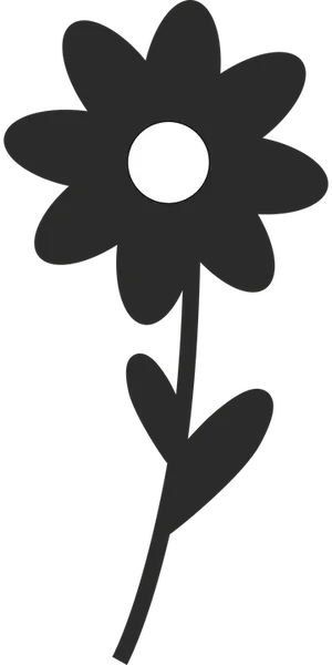 Simplified Black Flower Graphic PNG Image