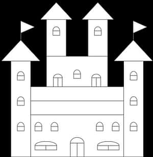 Simplified Castle Illustration PNG with transparent background