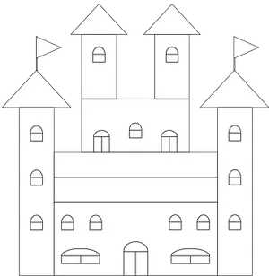 Simplified Castle Illustration PNG Image