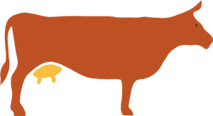 Simplified Cow Silhouette PNG Image