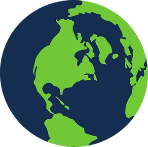 Simplified Globe North America Centric PNG Image