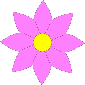 Simplified Graphic Pink Flower PNG Image