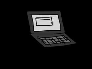 Simplified Laptop Illustration PNG image with transparent background