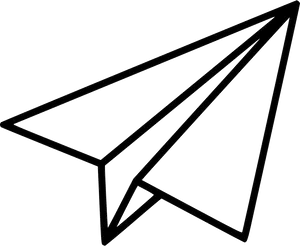 Simplified Paper Plane Outline PNG Image