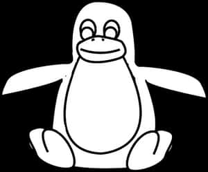 Simplified Penguin Drawing PNG with transparent background
