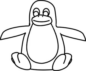 Simplified Penguin Drawing PNG Image