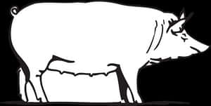 Simplified Pig Silhouette PNG with transparent background