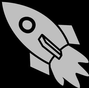 Simplified Rocket Icon PNG image with transparent background
