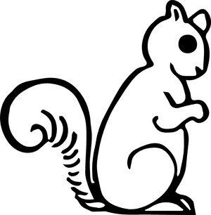 Simplified Squirrel Silhouette PNG image with transparent background