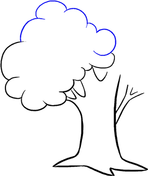 Simplified Tree Line Drawing PNG Image