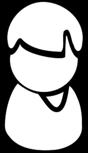 Simplified User Icon Blackand White PNG image with transparent background
