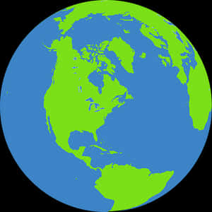 Simplified Vector Globe North America PNG image with transparent background