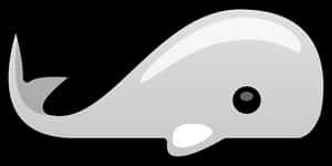 Simplified Whale Icon PNG with transparent background
