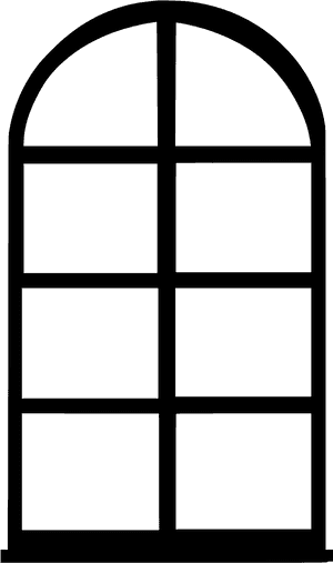 Simplified Window Outline PNG with transparent background