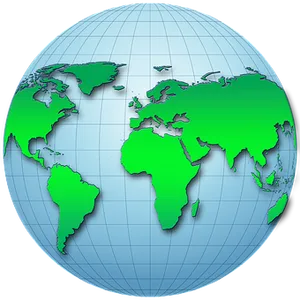 Simplified World Globe PNG Image