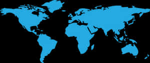 Simplified World Map Blueon Black PNG image with transparent background