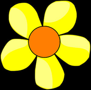 Simplified Yellow Daisy Illustration PNG with transparent background