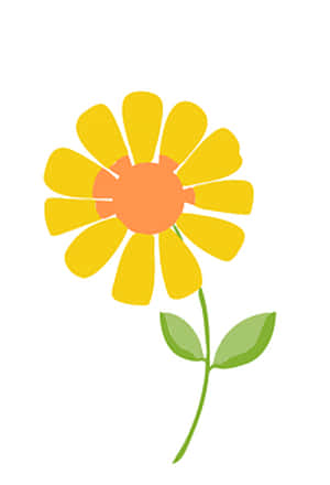 Simplified Yellow Flower Illustration PNG with transparent background