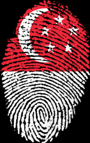 Singapore Fingerprint Flag Art PNG image with transparent background