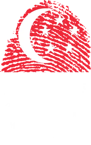 Singapore Fingerprint Flag Art PNG Image