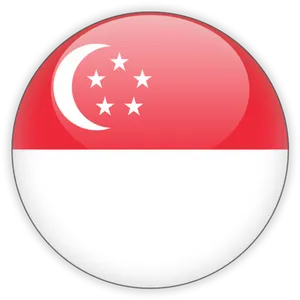 Singapore Flag Button PNG Image