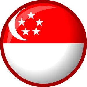 Singapore Flag Button PNG Image