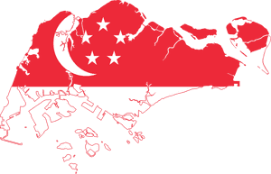 Singapore Flag Map, HD Png Download PNG image with transparent background