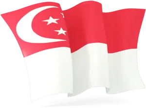 Singapore Flag Waving Illustration PNG Image