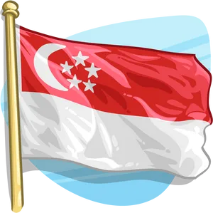 Singapore National Flag Illustration PNG Image