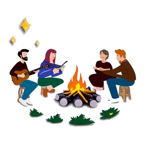 Singing Around Campfire Png Qoi6 PNG Image