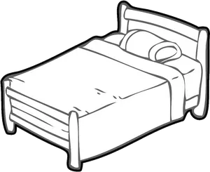 Single Bed Line Art PNG Image