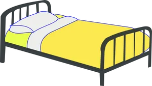 Single Bed Vector Illustration PNG Image