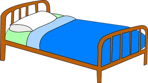 Single Bed Vector Illustration PNG Image