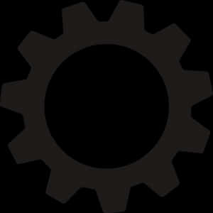 Single Black Gear Icon PNG image with transparent background