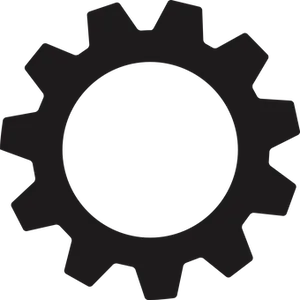 Single Black Gear Icon PNG Image