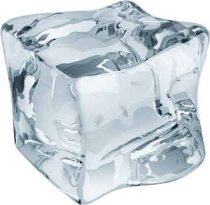 Single Crystal Clear Ice Cube PNG with transparent background