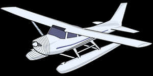 Single Engine Seaplane Illustration PNG image with transparent background