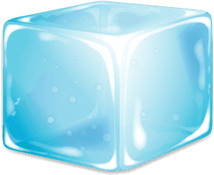 Single Frozen Ice Cube Illustration PNG image with transparent background