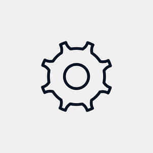 Single Gear Icon Graphic PNG image with transparent background