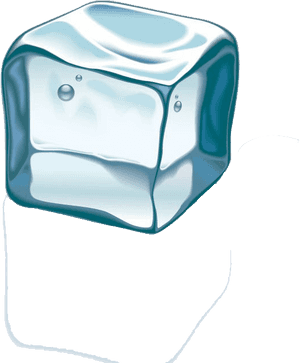 Single Ice Cube Illustration PNG image with transparent background